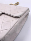 CHANEL Classic Lambskin Chain Mini Square Flap Bag White/ Gold hardware