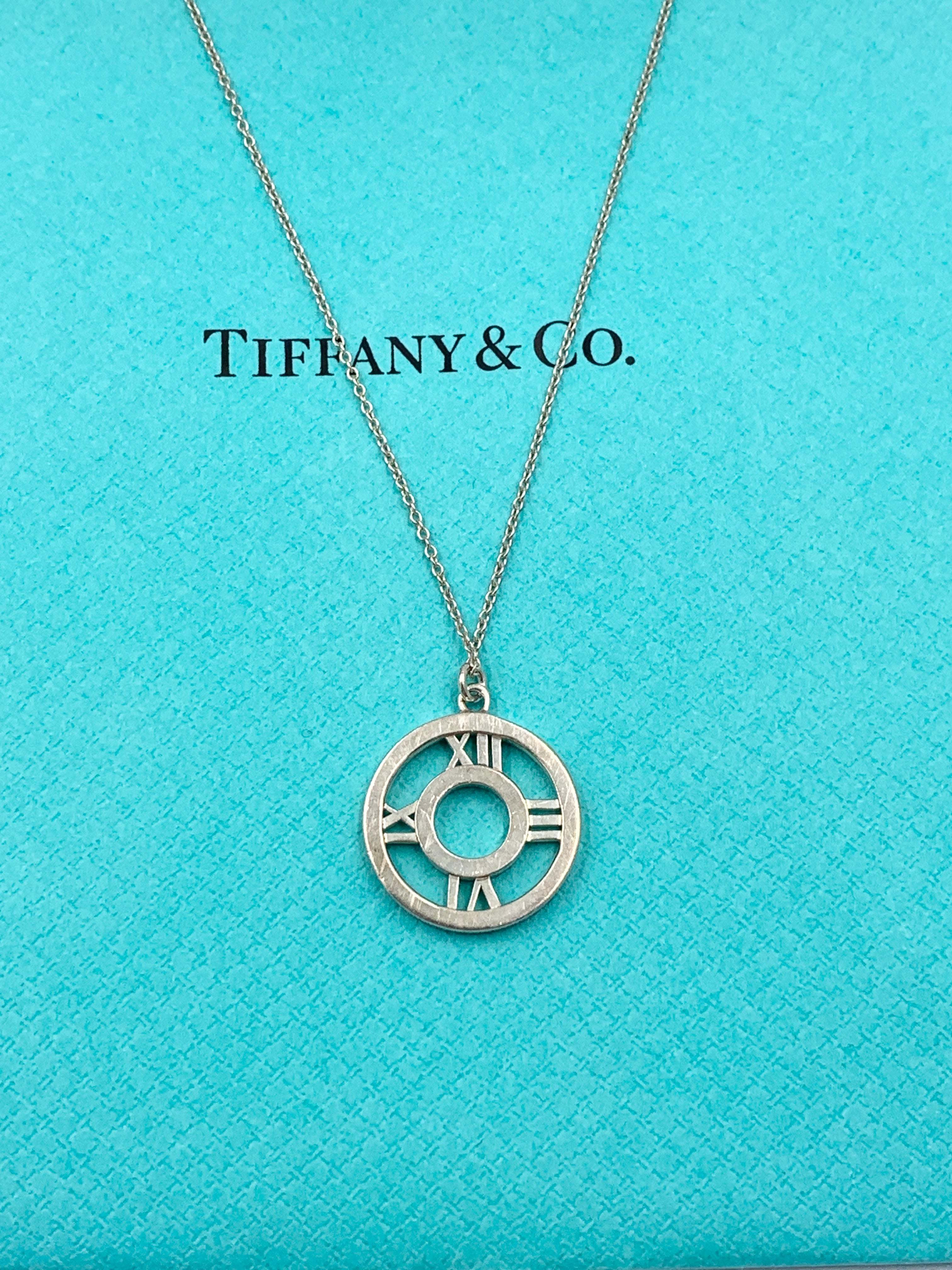 Tiffany Co 925 Silver Atlas Collection Medallion Round Pendant
