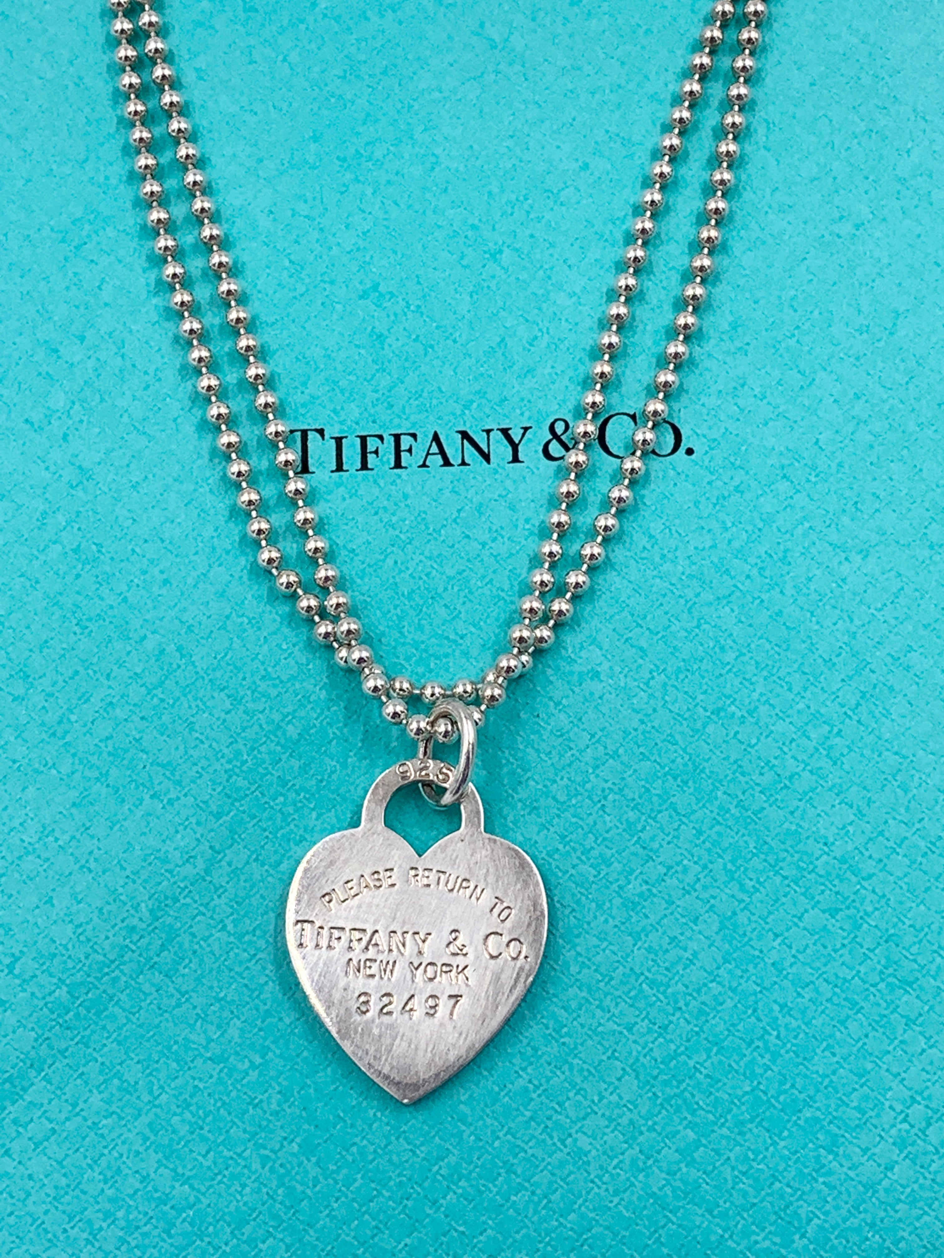 Sold-Tiffany Co 925 Silver Return to Tiffany Heart Tag Long