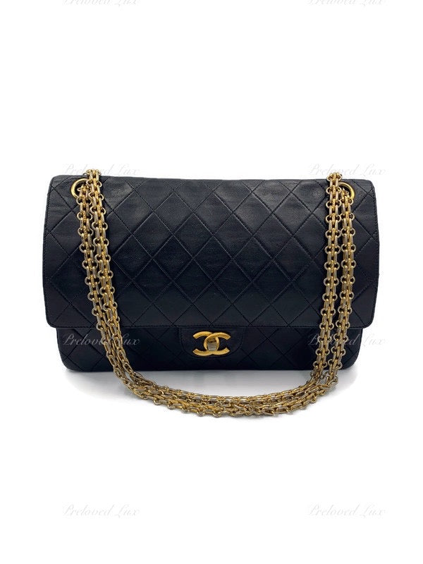 Chanel Long Rare Vintage Patent Leather Classic Flap Bag Bijoux Chain Bag  For Sale at 1stDibs