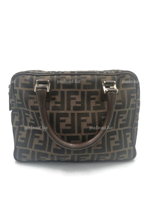 FENDI Zucca  FF Logo Monogram Brown Bag