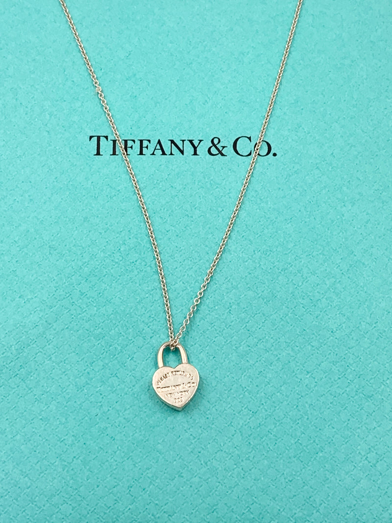 Sold-Tiffany & Co 925 Silver Return to Tiffany Heart Lock with Necklace