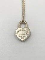 Sold-Tiffany & Co 925 Silver Return to Tiffany Heart Lock with Necklace