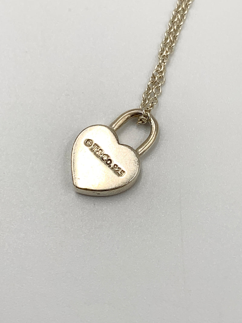 Sold-Tiffany & Co 925 Silver Return to Tiffany Heart Lock with Necklace