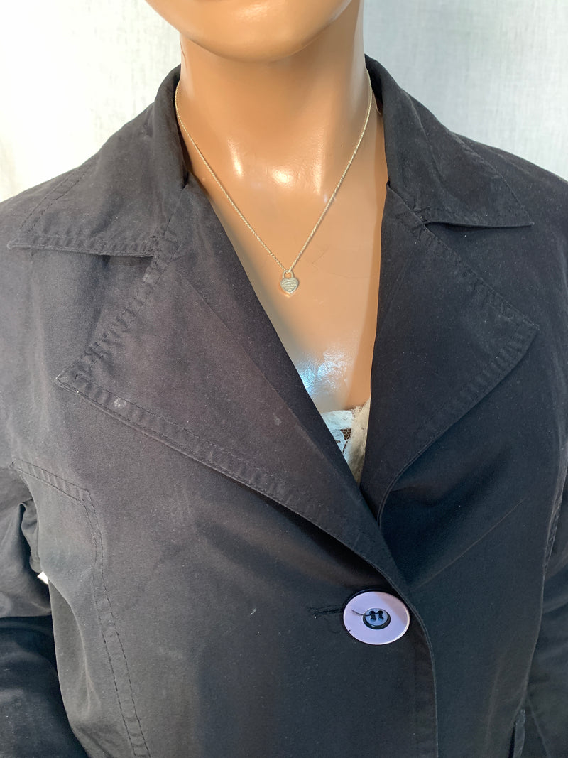 Sold-Tiffany & Co 925 Silver Return to Tiffany Heart Lock with Necklace