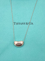 Sold-Tiffany & Co Elsa Peretti 925 Silver 18mm Large Bean Necklace