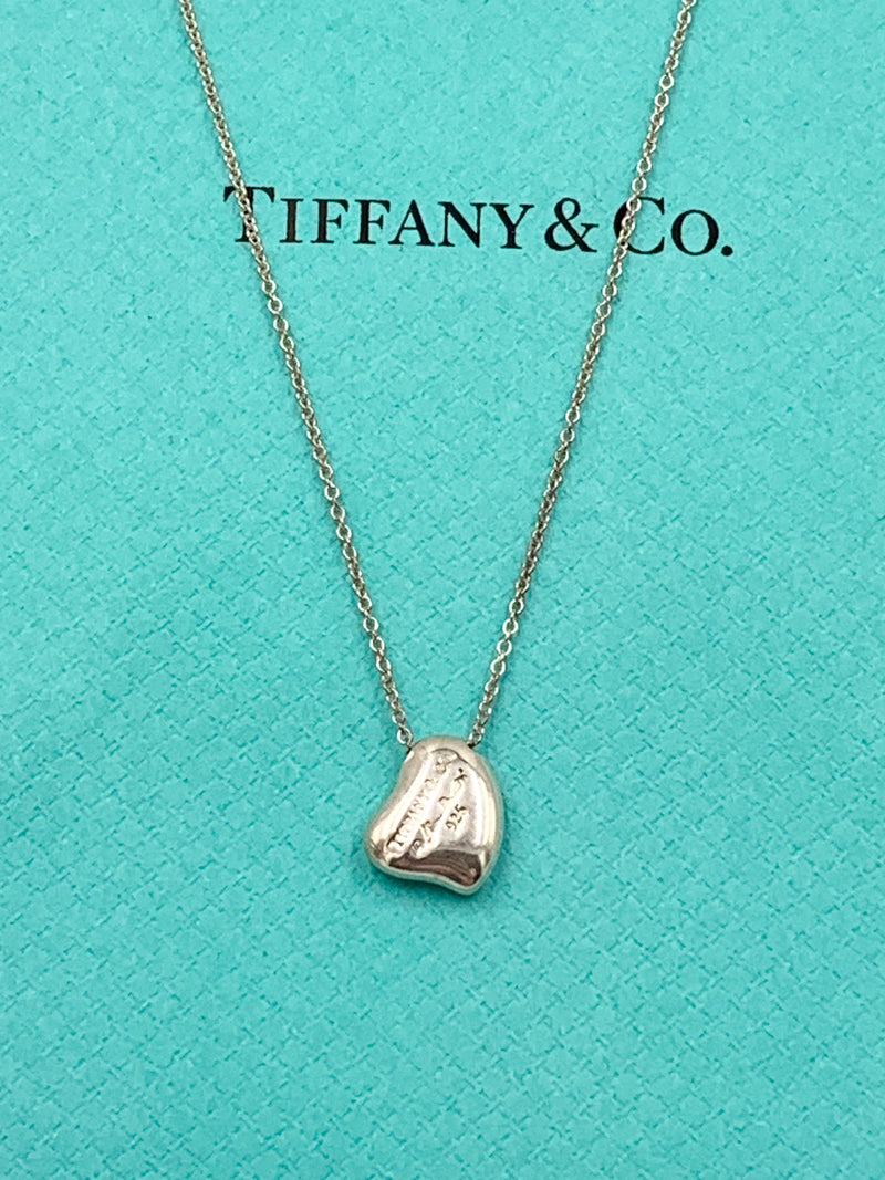 Tiffany & Co Elsa Peretti Silver Solid Full Heart Pendant Necklace