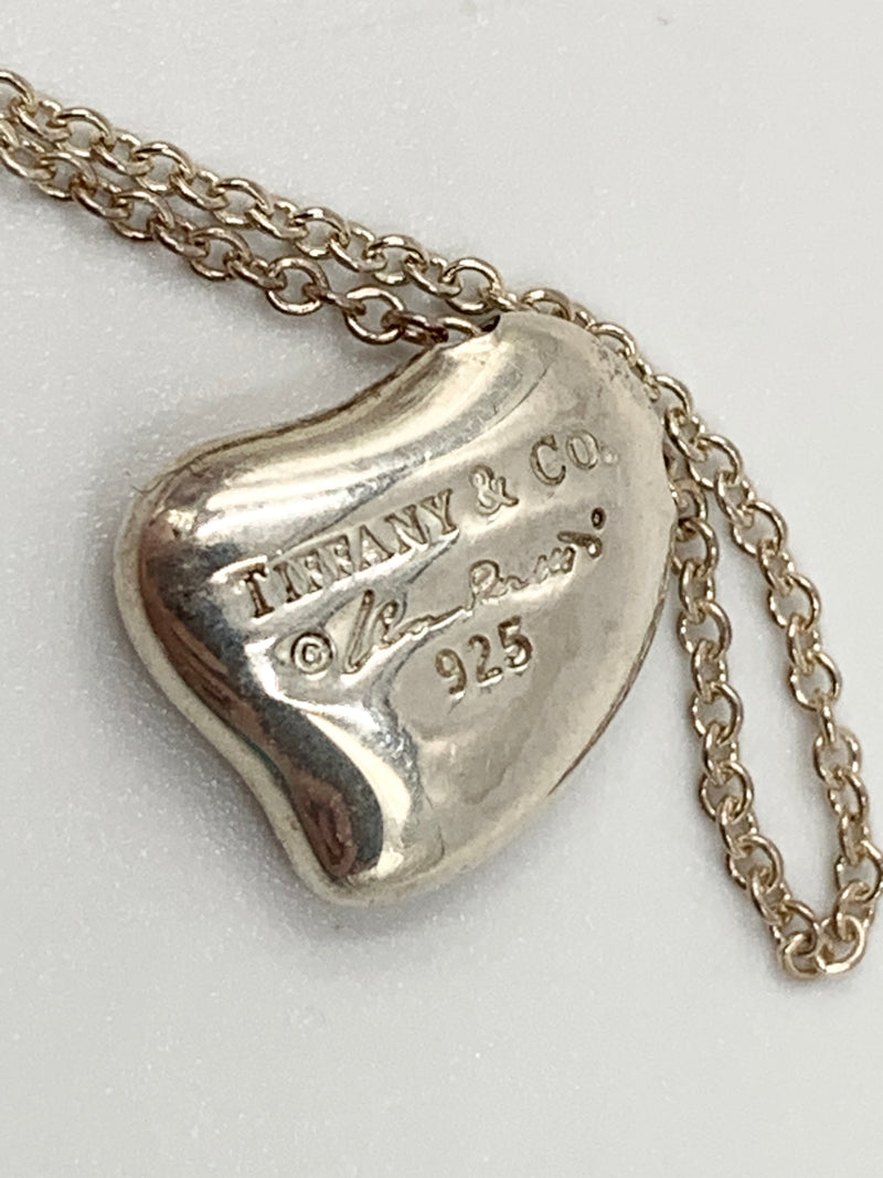 Tiffany & Co Elsa Peretti Silver Solid Full Heart Pendant Necklace