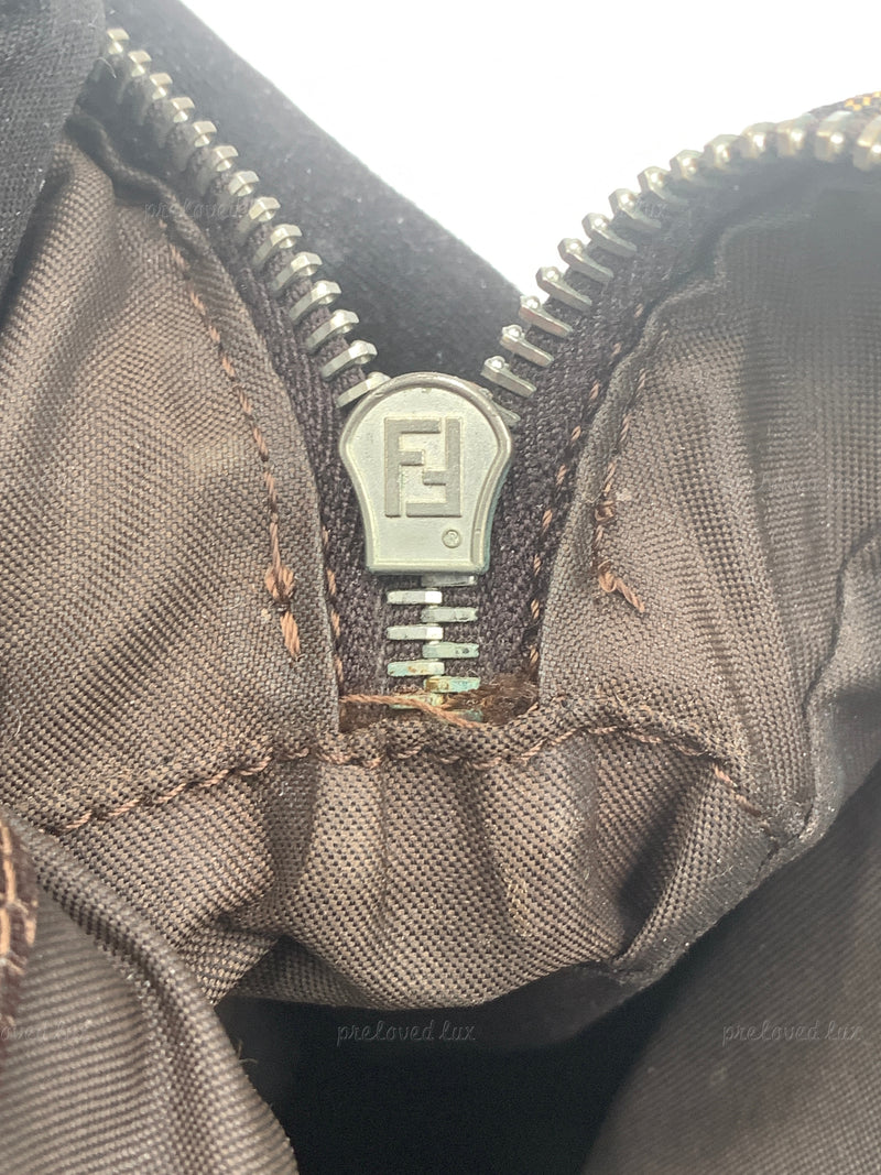 FENDI Zucca  FF Logo Monogram Brown Bag