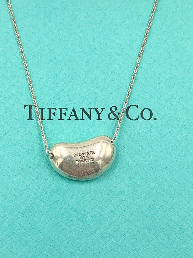Tiffany & Co Elsa Peretti 925 Silver 18mm Large Bean Necklace