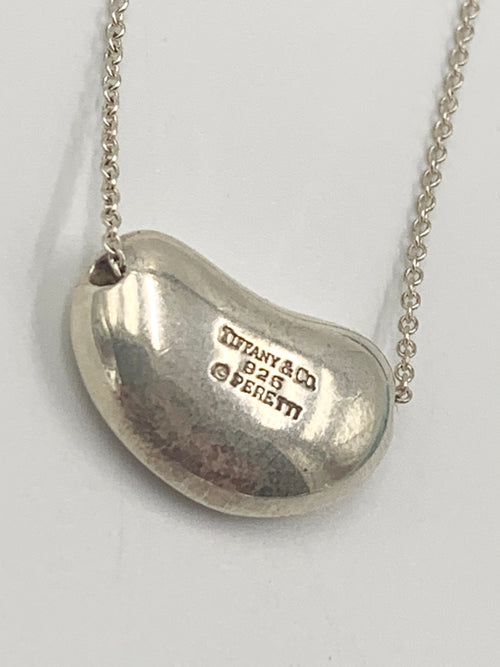 Tiffany & Co Elsa Peretti 925 Silver 18mm Large Bean Necklace