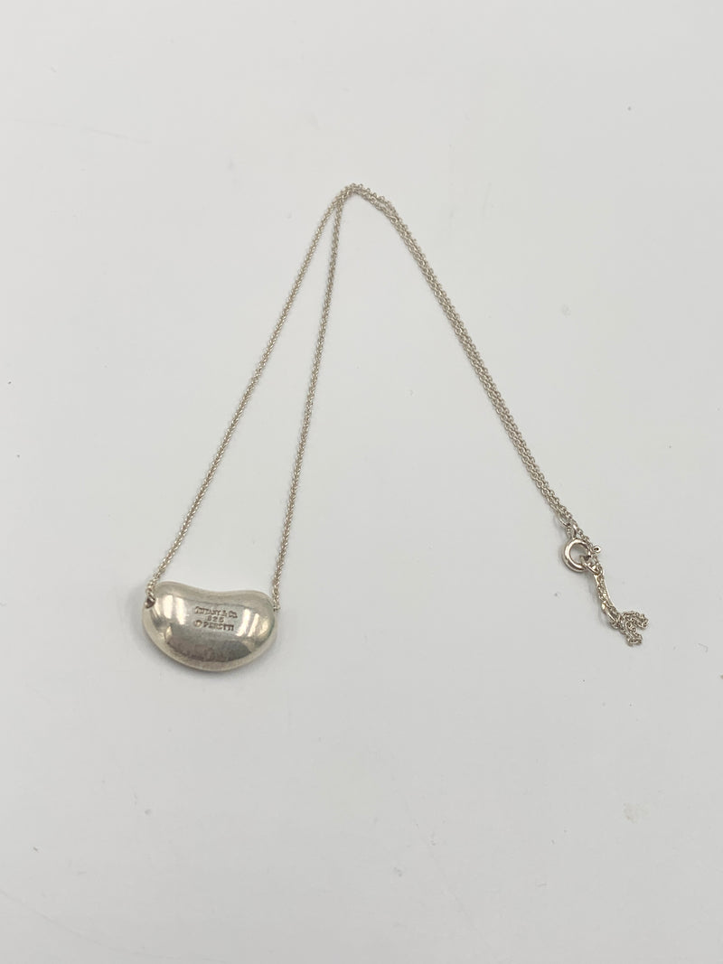 Tiffany & Co Elsa Peretti 925 Silver 18mm Large Bean Necklace