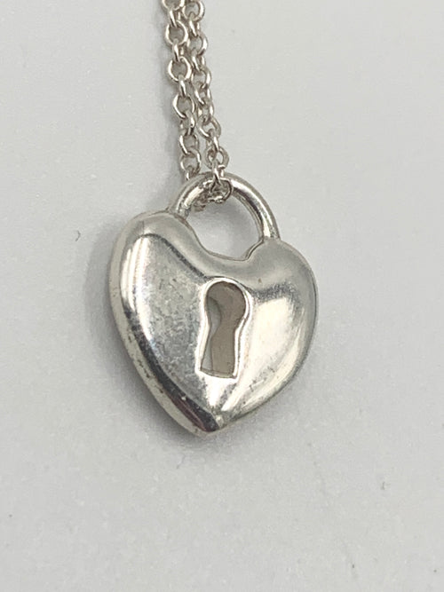 Tiffany & Co 925 Silver Heart Lock Necklace