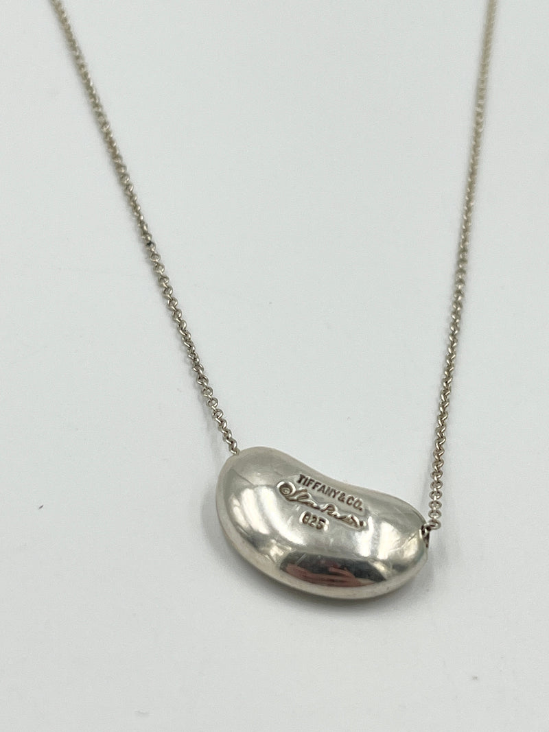 Sold-Tiffany & Co Elsa Peretti 925 Silver 18mm Large Bean Necklace