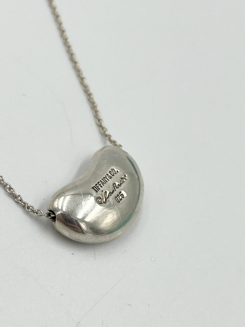 Sold-Tiffany & Co Elsa Peretti 925 Silver 18mm Large Bean Necklace