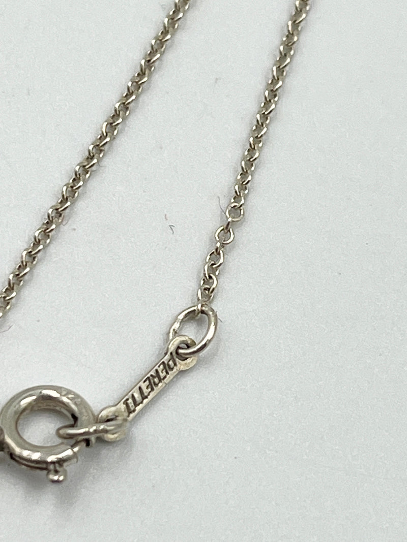 Sold-Tiffany & Co Elsa Peretti 925 Silver 18mm Large Bean Necklace