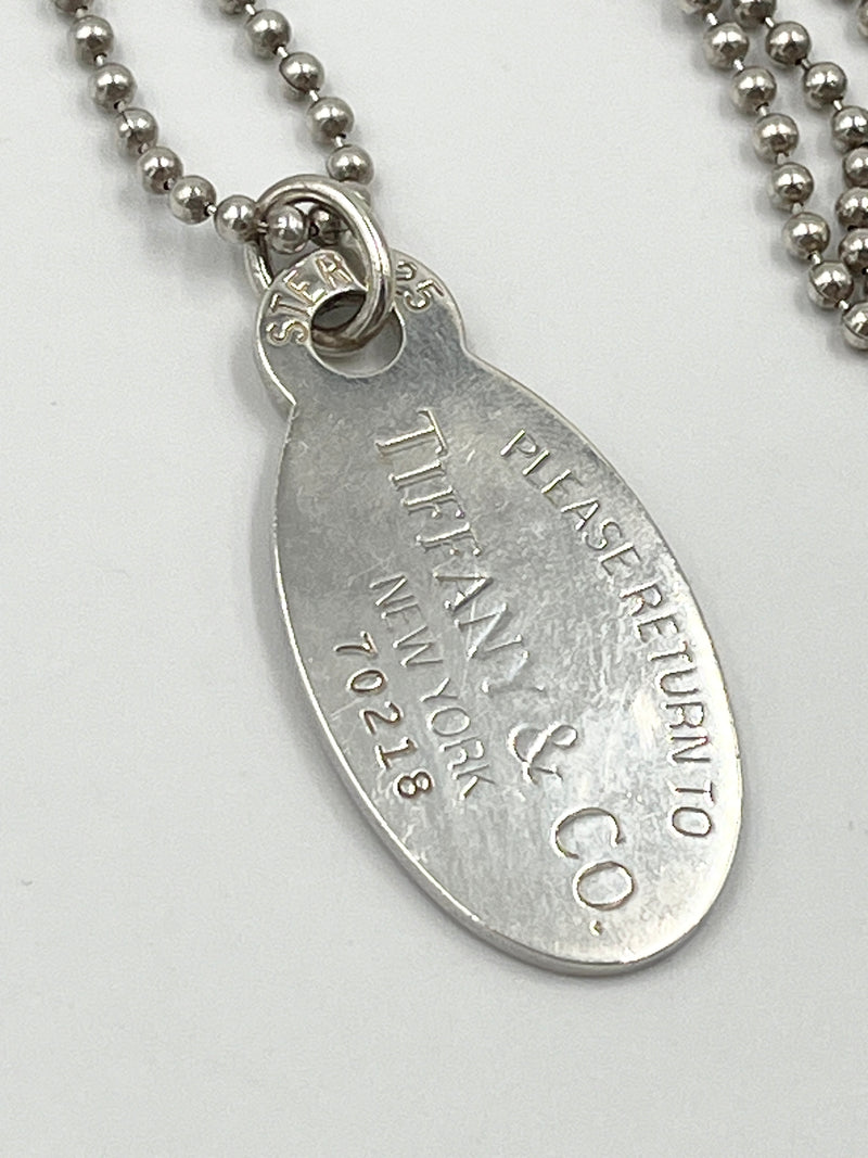 Tiffany & Co 925 Silver Return to Tiffany Oval Tag Long Necklace