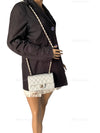 CHANEL Classic Grey Lambskin Mini Rectangular Crossbody Bag in Gold Hardware