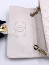 CHANEL Classic Lambskin Chain Mini Square Flap Bag White/ Gold hardware