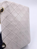 CHANEL Classic Lambskin Chain Mini Square Flap Bag White/ Gold hardware