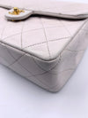 CHANEL Classic Lambskin Chain Mini Square Flap Bag White/ Gold hardware