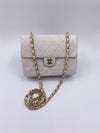 CHANEL Classic Lambskin Chain Mini Square Flap Bag White/ Gold hardware