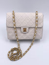 CHANEL Classic Lambskin Chain Mini Square Flap Bag White/ Gold hardware