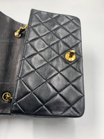 CHANEL Vintage Lambskin Small Full Flap Bag black/gold hardware