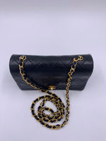 CHANEL Vintage Lambskin Small Full Flap Bag black/gold hardware