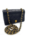 CHANEL Vintage Lambskin Small Full Flap Bag black/gold hardware