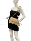 CHANEL Classic Lambskin Double Flap Medium Shoulder Bag - Light Beige Gold Hardware