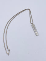 Tiffany & Co 925 Silver 1837 Bar Pendant with Necklace