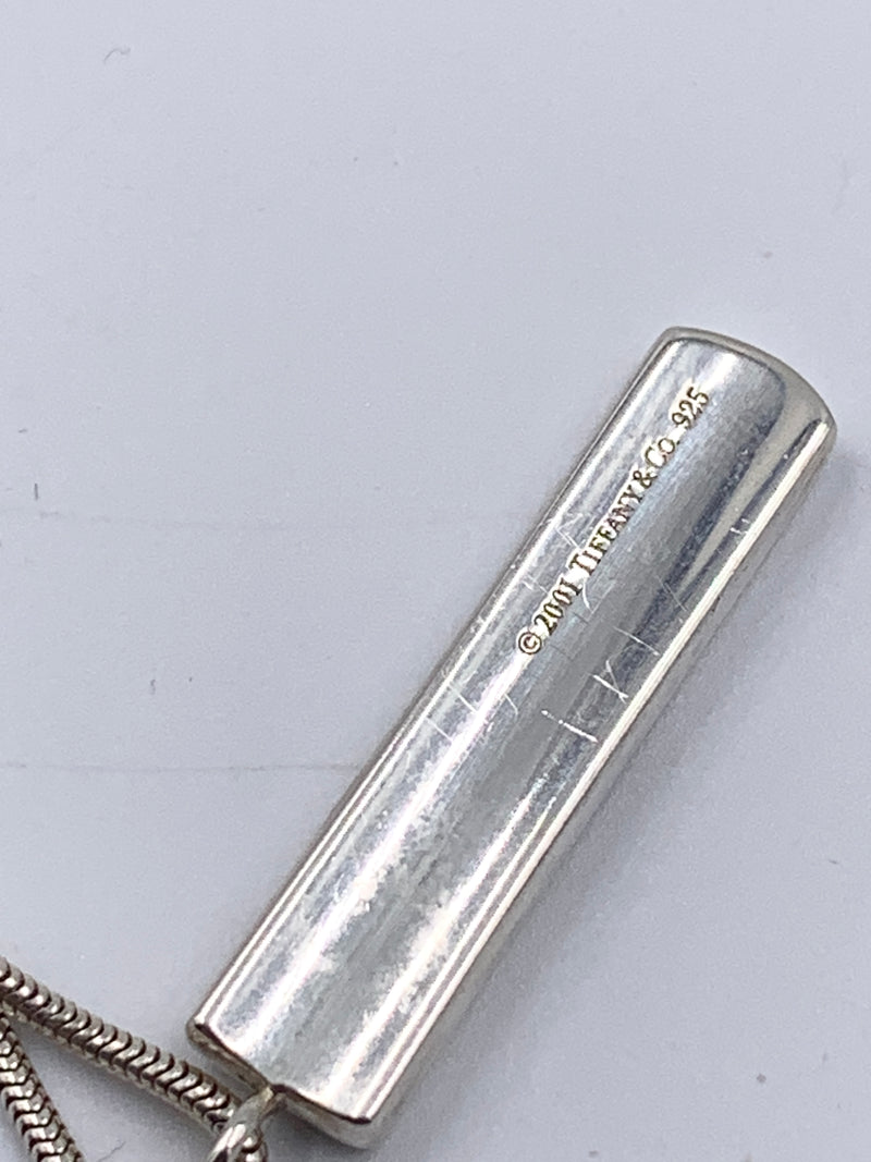 Tiffany & Co 925 Silver 1837 Bar Pendant with Necklace