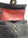 Sold-CHANEL Classic Lambskin Double Flap Medium Square Bag Black / Gold Hardware