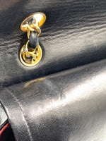 Sold-CHANEL Classic Lambskin Double Flap Medium Square Bag Black / Gold Hardware