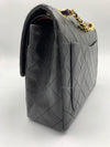 Sold-CHANEL Classic Lambskin Double Flap Medium Square Bag Black / Gold Hardware