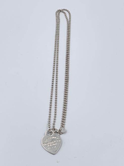 Sold-Tiffany & Co 925 Silver Return to Tiffany Heart Tag Long Necklace