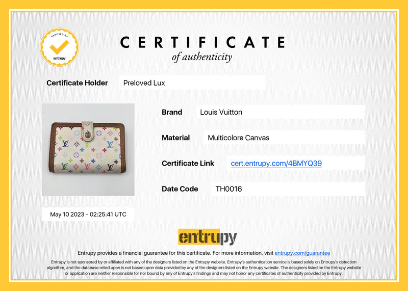 Louis Vuitton Multicolor White Porte Monnaie Viennois Wallet