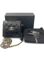 Sold-CHANEL Black Lambskin Mini Trendy CC Bag Gold Hardware