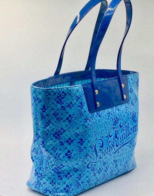 Sold-LOUIS VUITTON Murakami Cosmic Blossom tote blue M93164