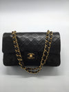 Sold-CHANEL Classic Lambskin Double Chain Double Medium Flap Bag black/gold