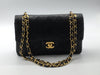 Sold-CHANEL Classic Lambskin Double Chain Double Small Flap Bag black/gold