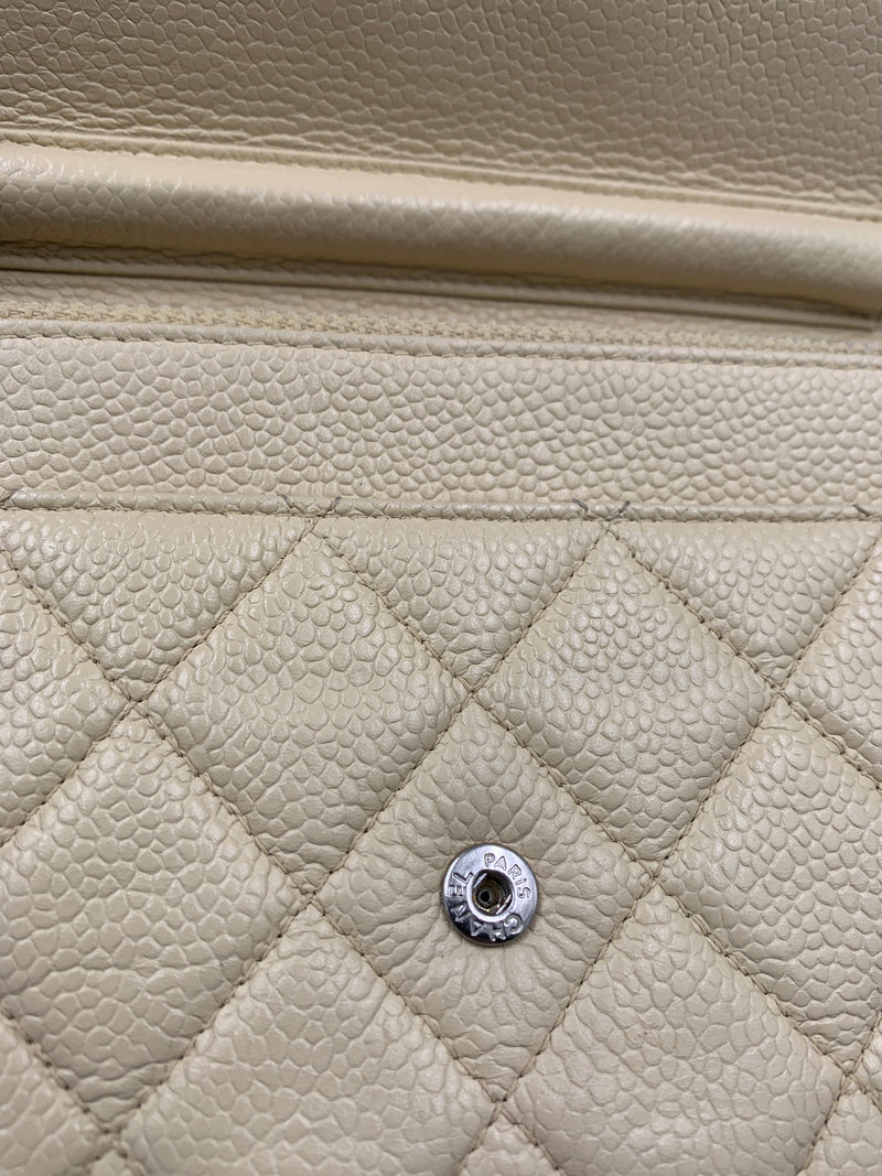 Sold-CHANEL CC Wallet-on-the-chain WOC Caviar Crossbody Bag - Beige