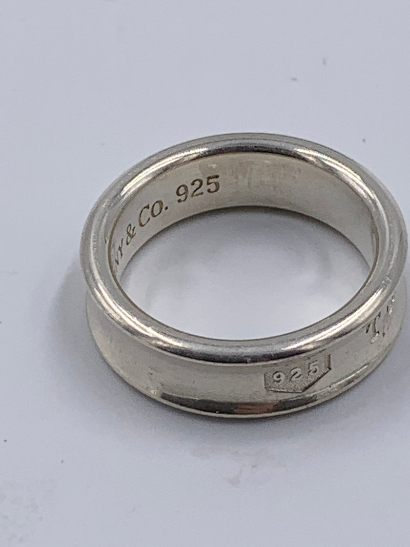 Sold-Tiffany & Co 925 Silver 1837 Medium Ring Size 9