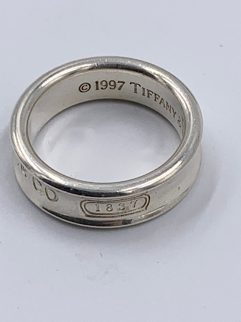 Sold-Tiffany & Co 925 Silver 1837 Medium Ring Size 9