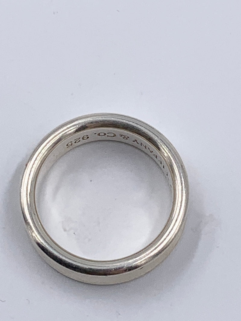 Sold-Tiffany & Co 925 Silver 1837 Medium Ring Size 9