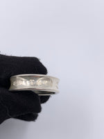 Sold-Tiffany & Co 925 Silver 1837 Medium Ring Size 9