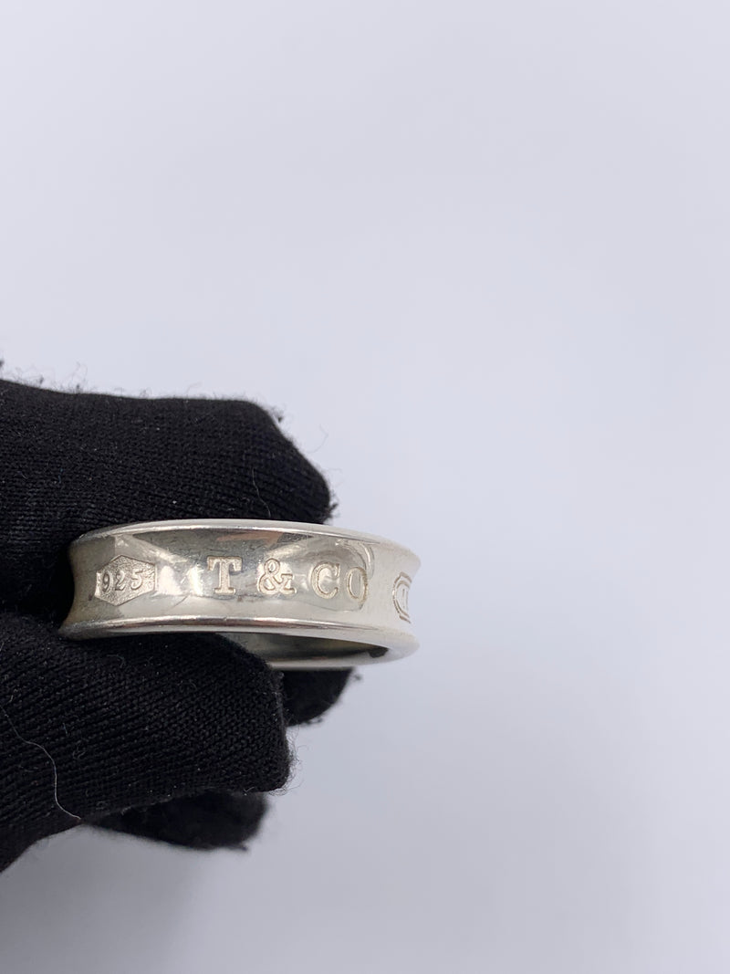 Sold-Tiffany & Co 925 Silver 1837 Medium Ring Size 9