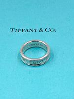 Sold-Tiffany & Co 925 Silver 1837 Medium Ring Size 8
