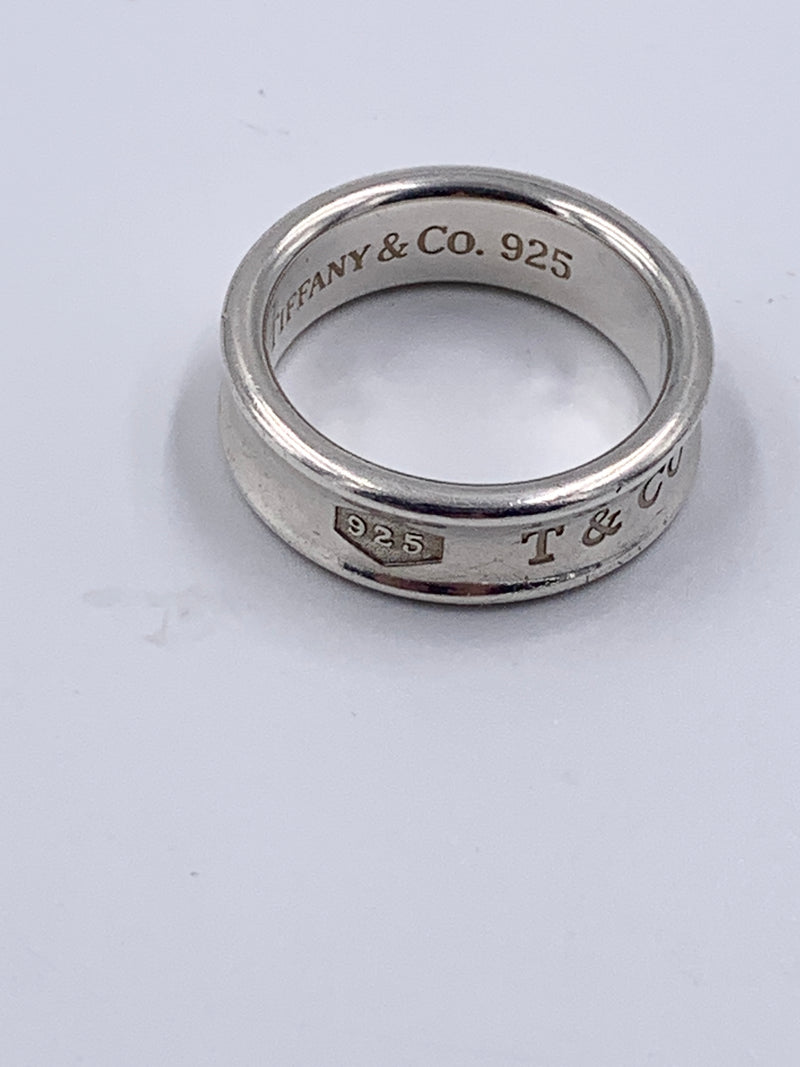 Sold-Tiffany & Co 925 Silver 1837 Medium Ring Size 8